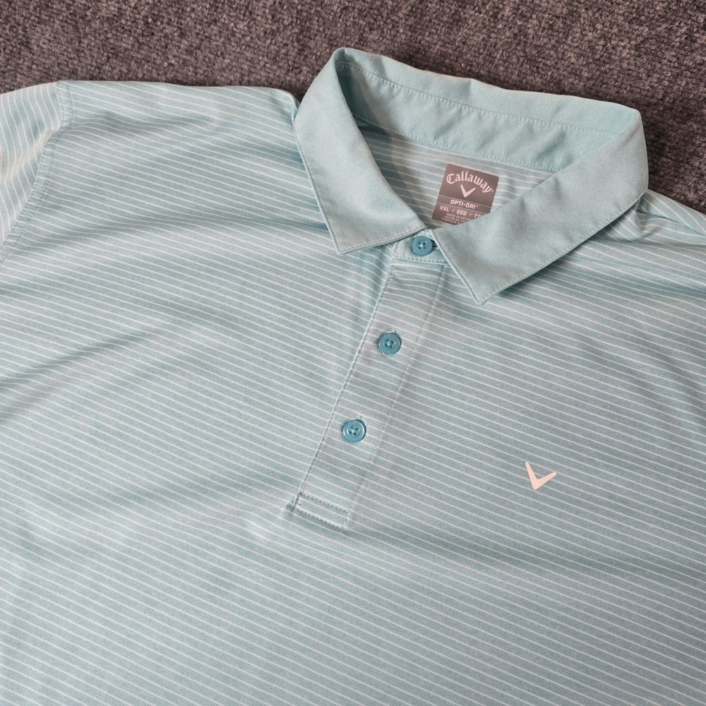 Callaway Golf Polo Shirt Opti-Dri‎ Striped Short Sleeve XXL